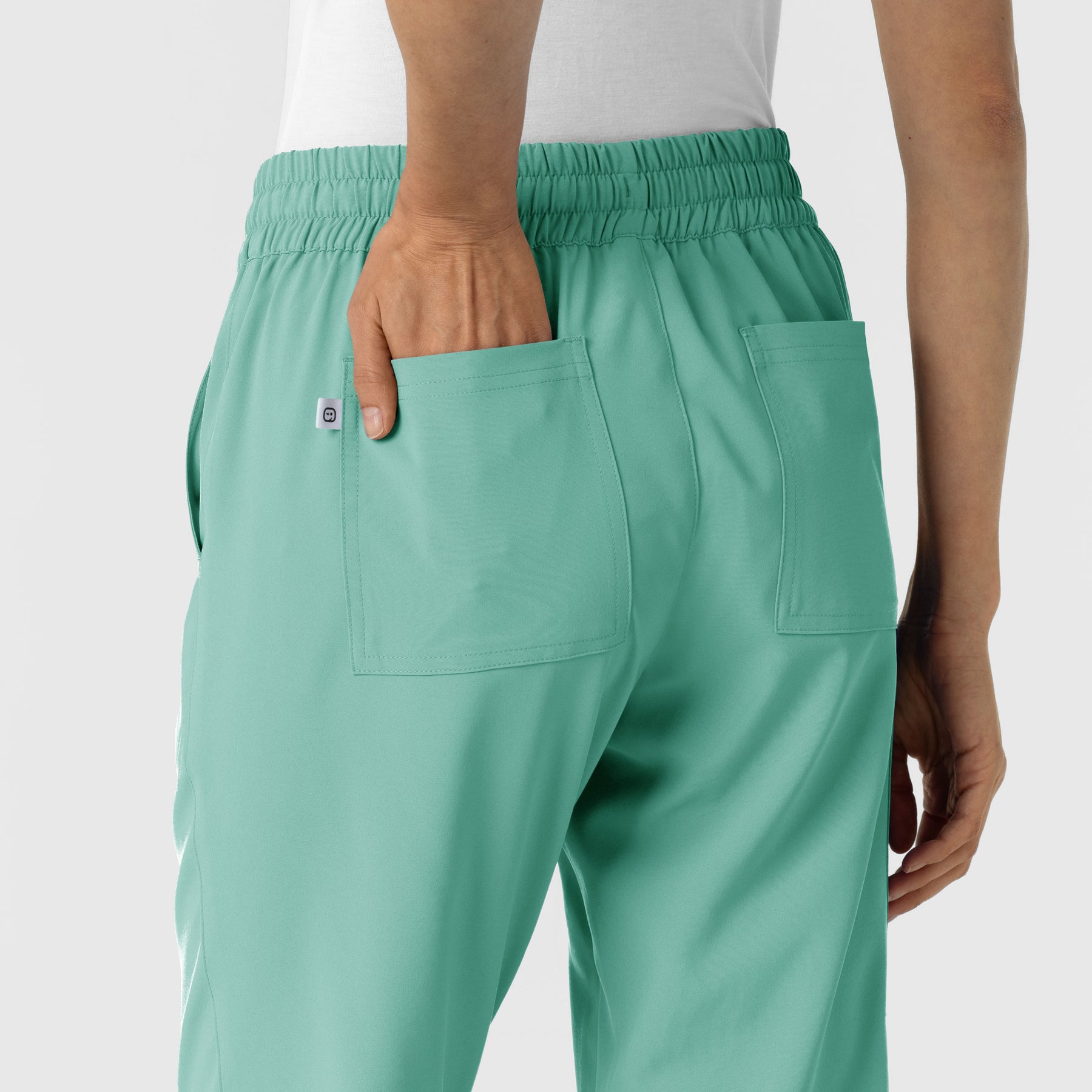 RENEW Women's Jogger Scrub Pant - Turquoise back pockets