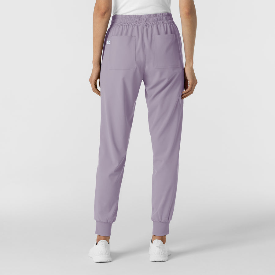 RENEW Women's Jogger Scrub Pant Wisteria back view
