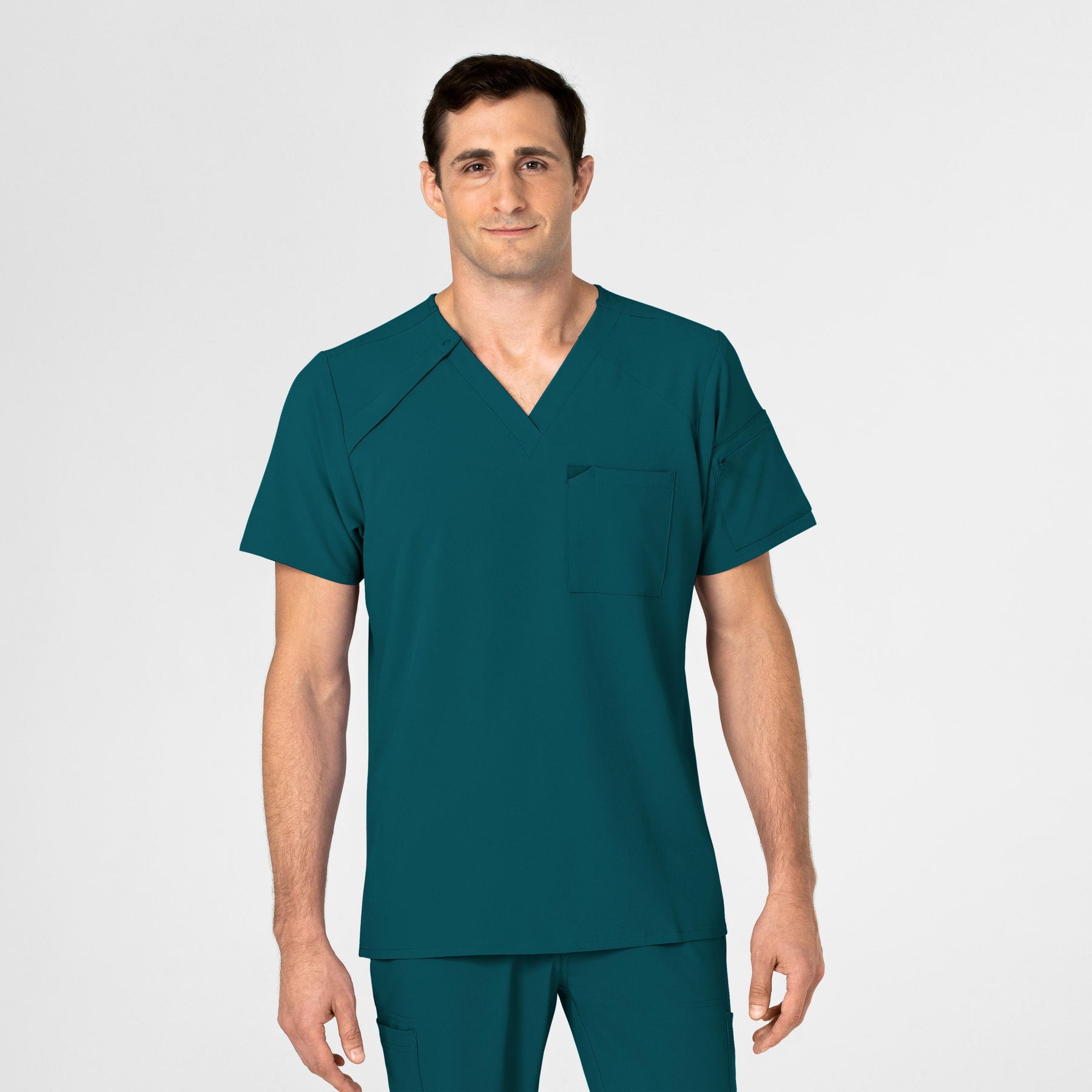 RENEW Men's EZ Zip Scrub Top Caribbean Blue