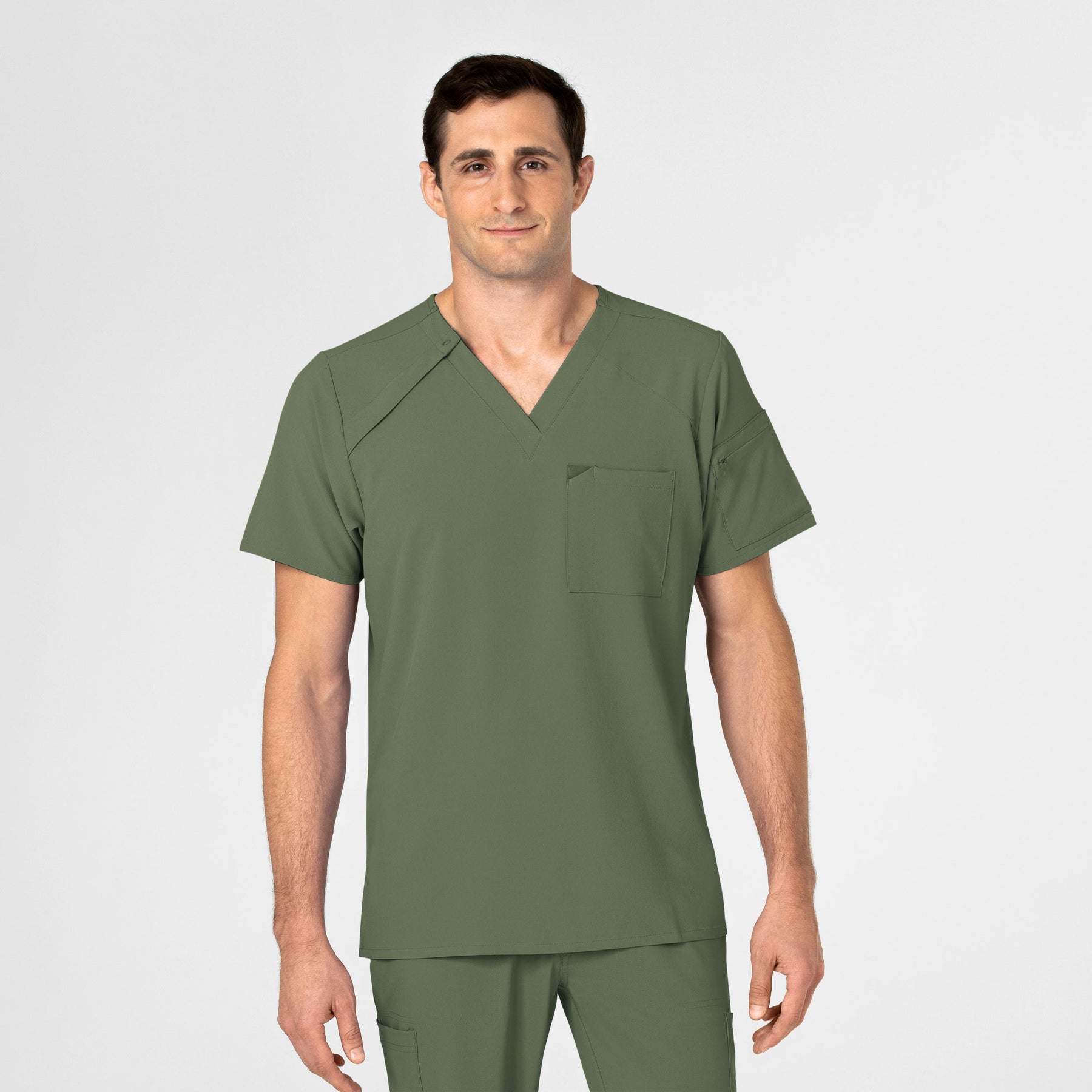 RENEW Men's EZ Zip Scrub Top Olive
