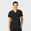 Wink W123 Women's Flex-n-Reach V-Neck Scrub Top Black