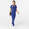 W123 Women's Flex-n-Reach V-Neck Scrub Top Galaxy Blue full scrub set