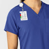 W123 Women's Flex-n-Reach V-Neck Scrub Top Galaxy Blue front detail
