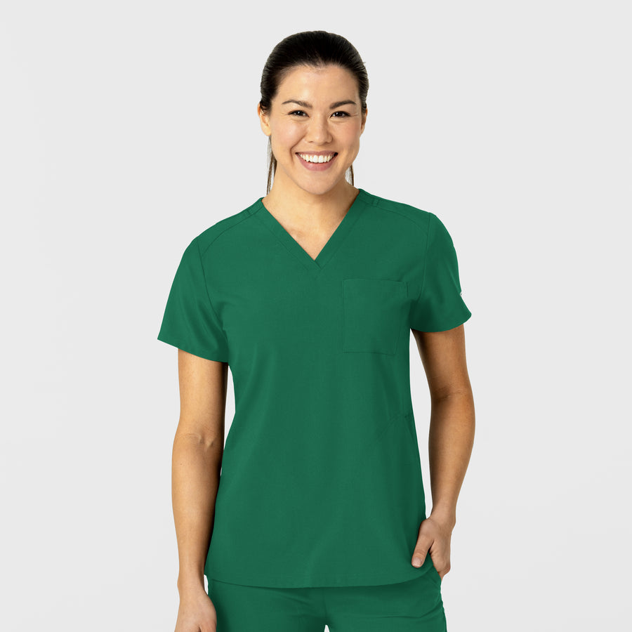 W123 Women's Flex-n-Reach V-Neck Scrub Top Hunter