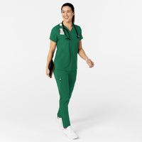 W123 Women's Flex-n-Reach V-Neck Scrub Top Hunter full scrub set