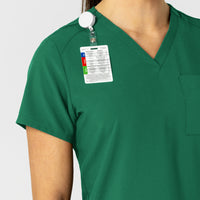 W123 Women's Flex-n-Reach V-Neck Scrub Top Hunter front detail