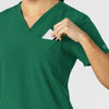 W123 Women's Flex-n-Reach V-Neck Scrub Top Hunter side detail 1