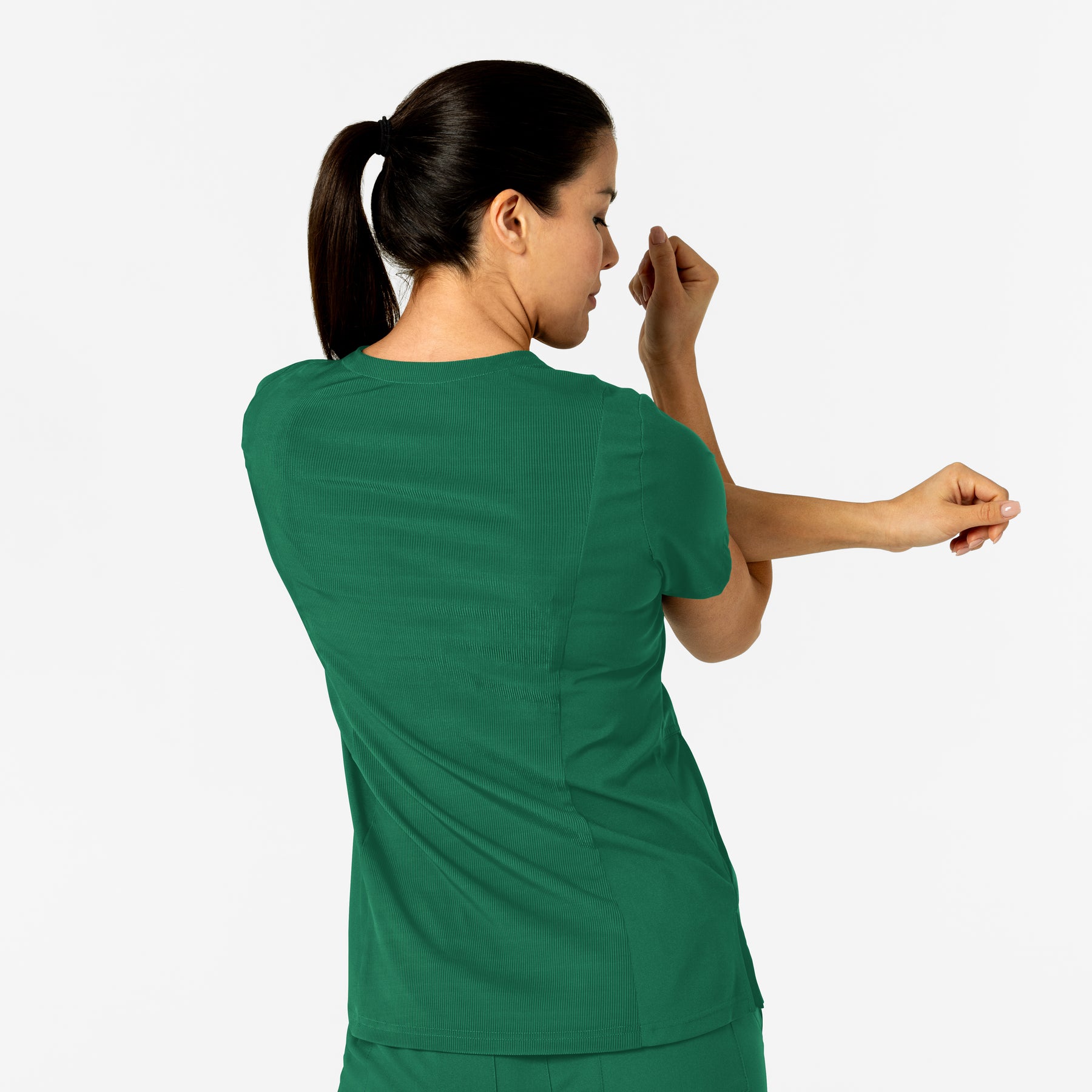 W123 Women's Flex-n-Reach V-Neck Scrub Top - Hunter