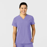 W123 Women's Flex-n-Reach V-Neck Scrub Top Iris Purple