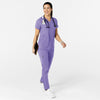 W123 Women's Flex-n-Reach V-Neck Scrub Top Iris Purple scrub set