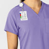 W123 Women's Flex-n-Reach V-Neck Scrub Top Iris Purple front detail