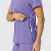 W123 Women's Flex-n-Reach V-Neck Scrub Top Iris Purple back detail