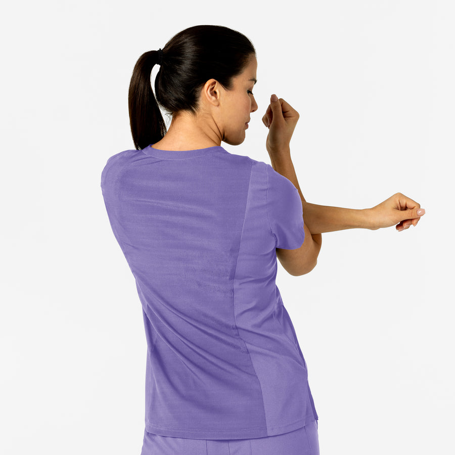 W123 Women's Flex-n-Reach V-Neck Scrub Top - Iris Purple