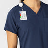 W123 Women's Flex-n-Reach V-Neck Scrub Top Navy front detail