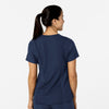 W123 Women's Flex-n-Reach V-Neck Scrub Top Navy back view