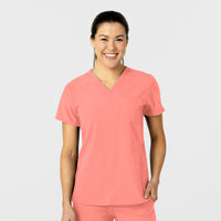 W123 Women's Flex-n-Reach V-Neck Scrub Top Paradise Pink