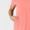W123 Women's Flex-n-Reach V-Neck Scrub Top Paradise Pink side detail 2