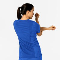 W123 Women's Flex-n-Reach V-Neck Scrub Top - Royal