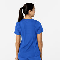 W123 Women's Flex-n-Reach V-Neck Scrub Top Royal back view