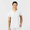 W123 Women's Flex-n-Reach V-Neck Scrub Top White