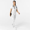 W123 Women's Flex-n-Reach V-Neck Scrub Top White full scrub set
