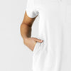 W123 Women's Flex-n-Reach V-Neck Scrub Top White side detail 2