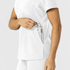 W123 Women's Flex-n-Reach V-Neck Scrub Top White back detail
