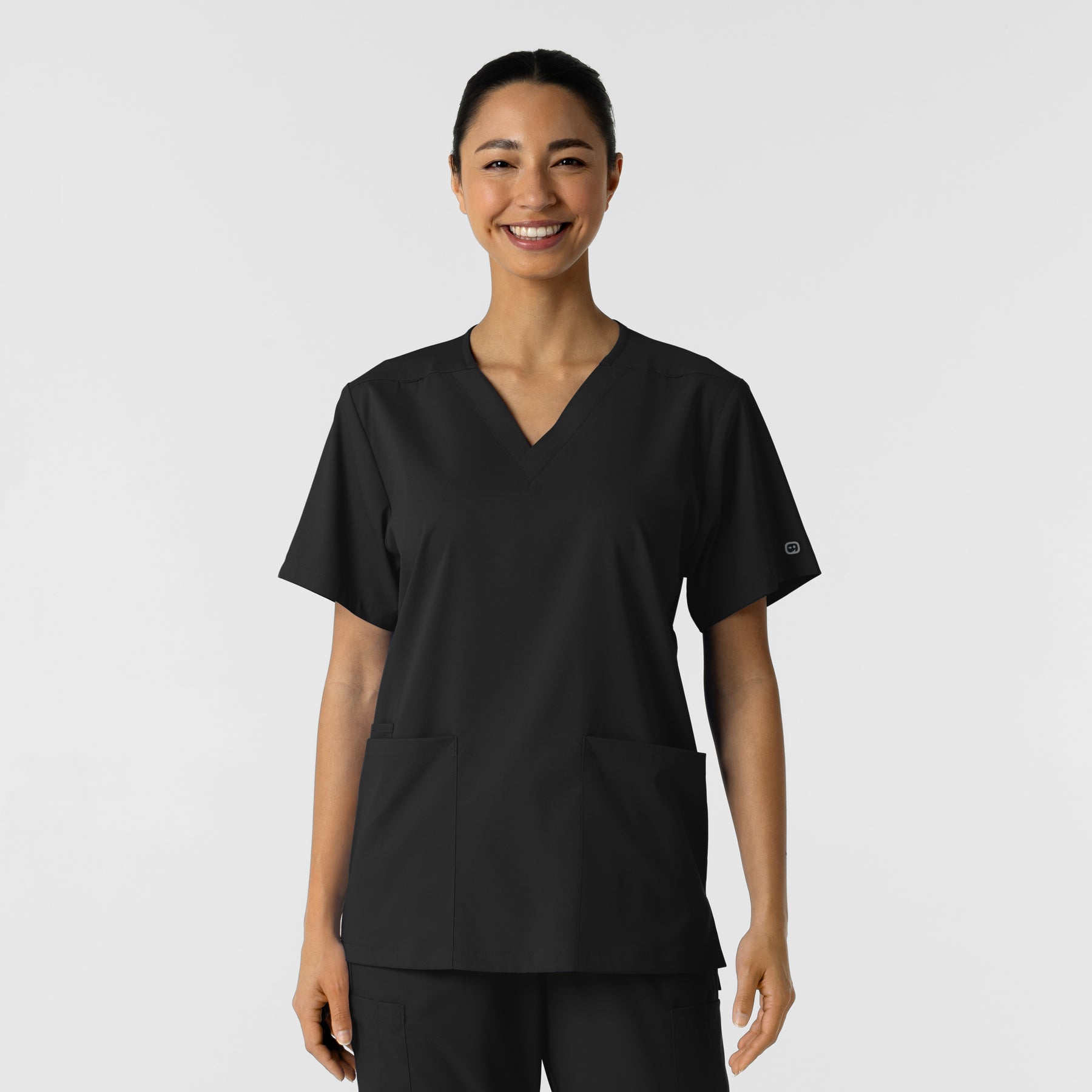 Boundless Unisex V-Neck Scrub Top - Black