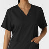 Boundless Unisex V-Neck Scrub Top - Black neckline