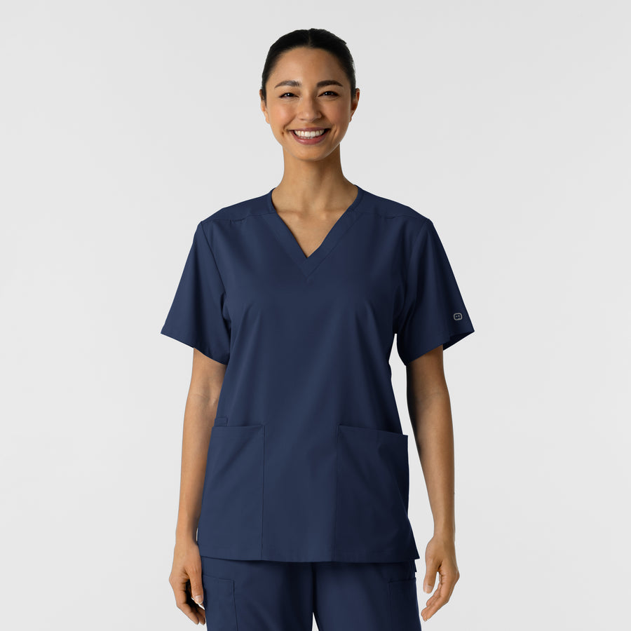 Boundless Unisex V-Neck Scrub Top - Navy