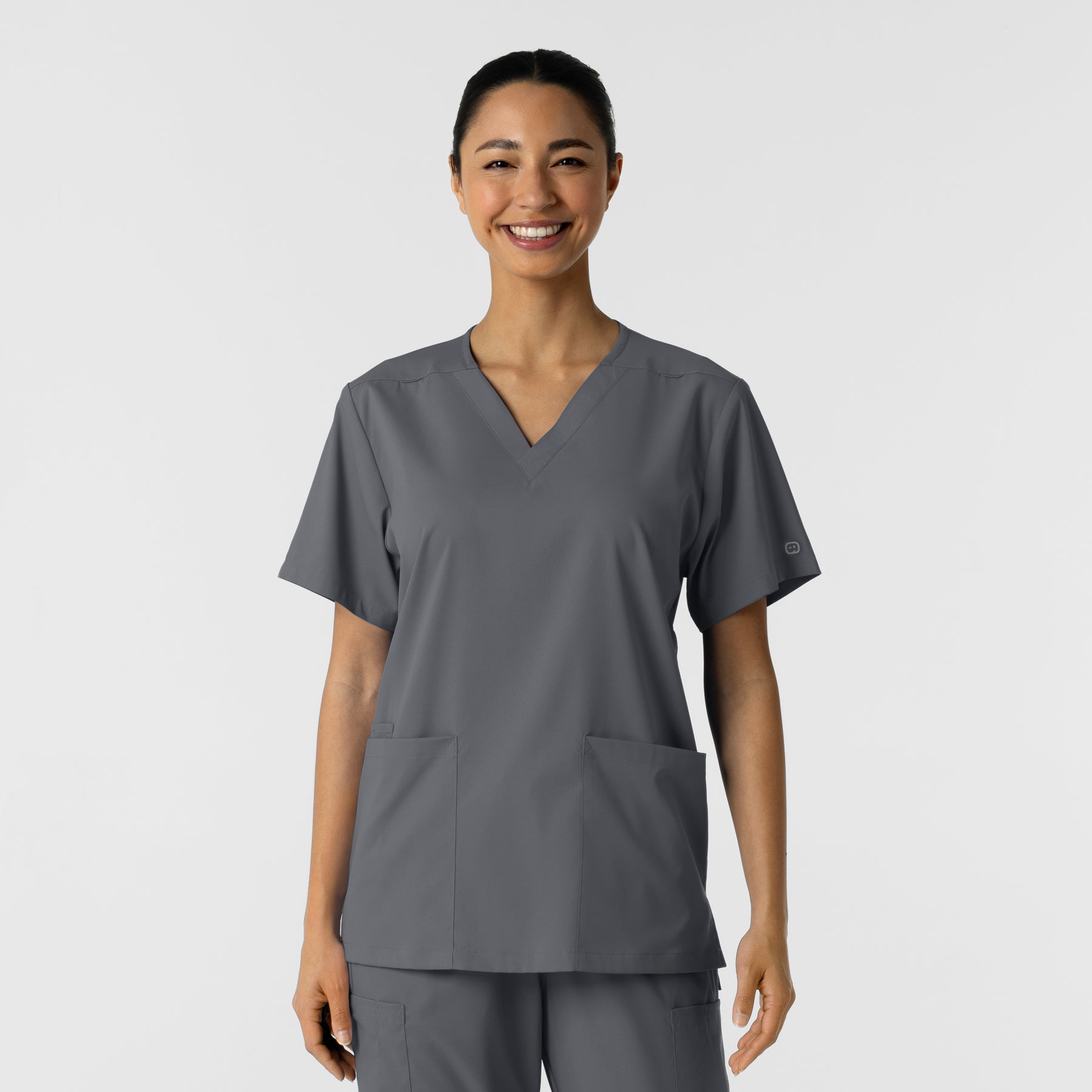 Boundless Unisex V-Neck Scrub Top - Pewter