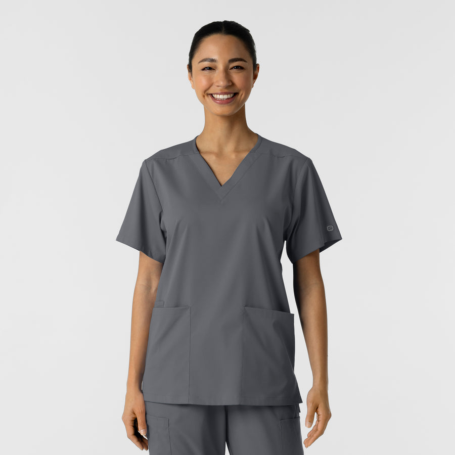 Boundless Unisex V-Neck Scrub Top - Pewter