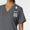 Boundless Unisex V-Neck Scrub Top - Pewter badge loop 2