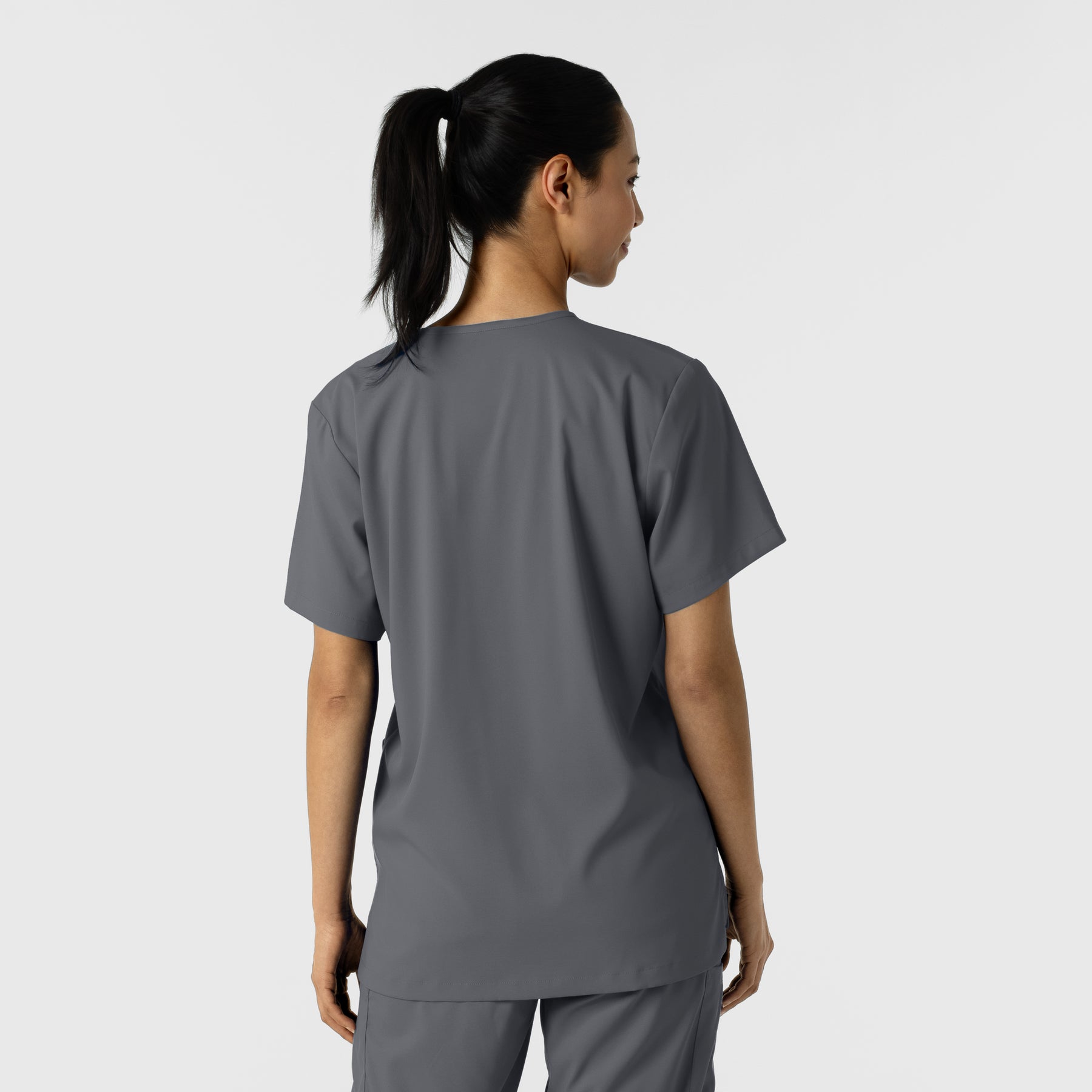 Boundless Unisex V-Neck Scrub Top - Pewter back