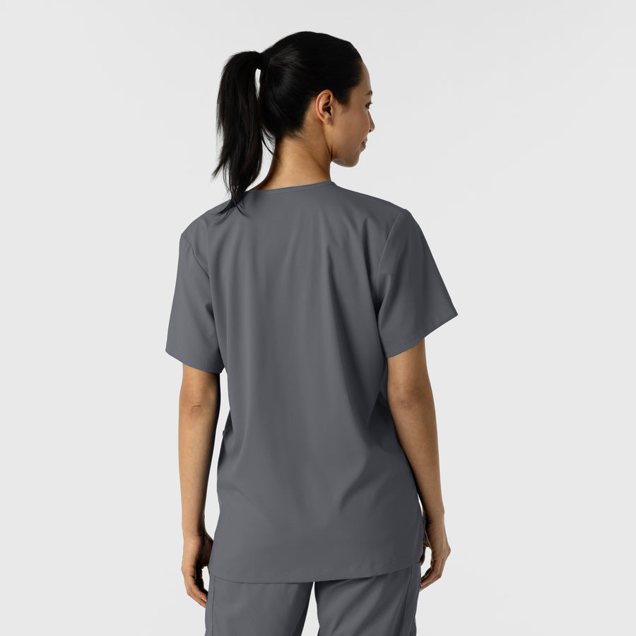 Boundless Unisex V-Neck Scrub Top - Pewter back