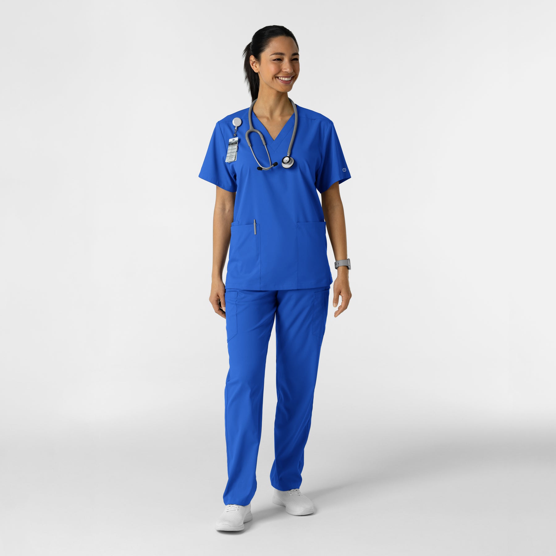 Boundless Unisex V-Neck Scrub Top - Royal full scrub set