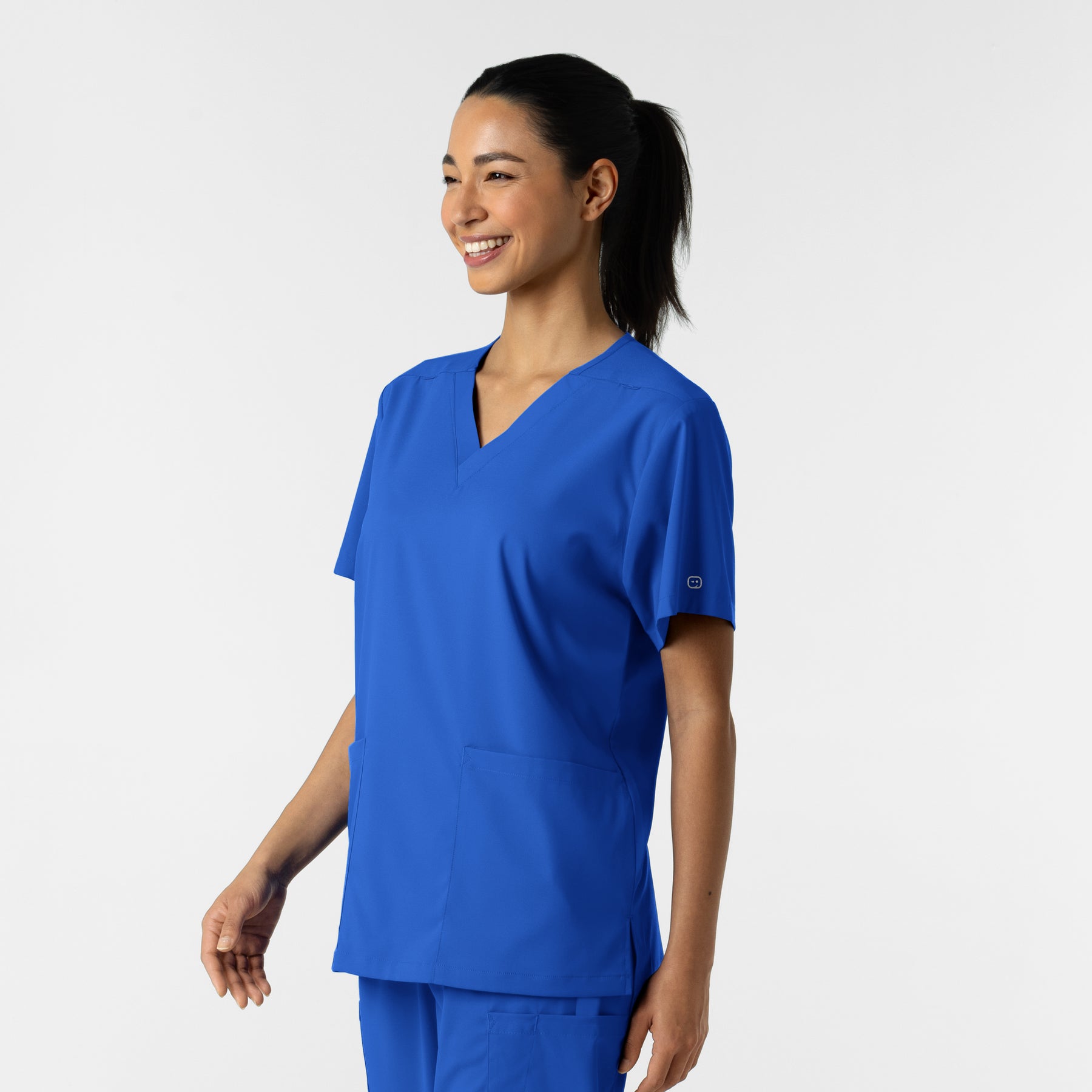 Boundless Unisex V-Neck Scrub Top - Royal side view