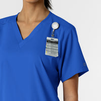 Boundless Unisex V-Neck Scrub Top - Royal badge loop 2