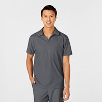 W123 Mens Collar Scrub Top