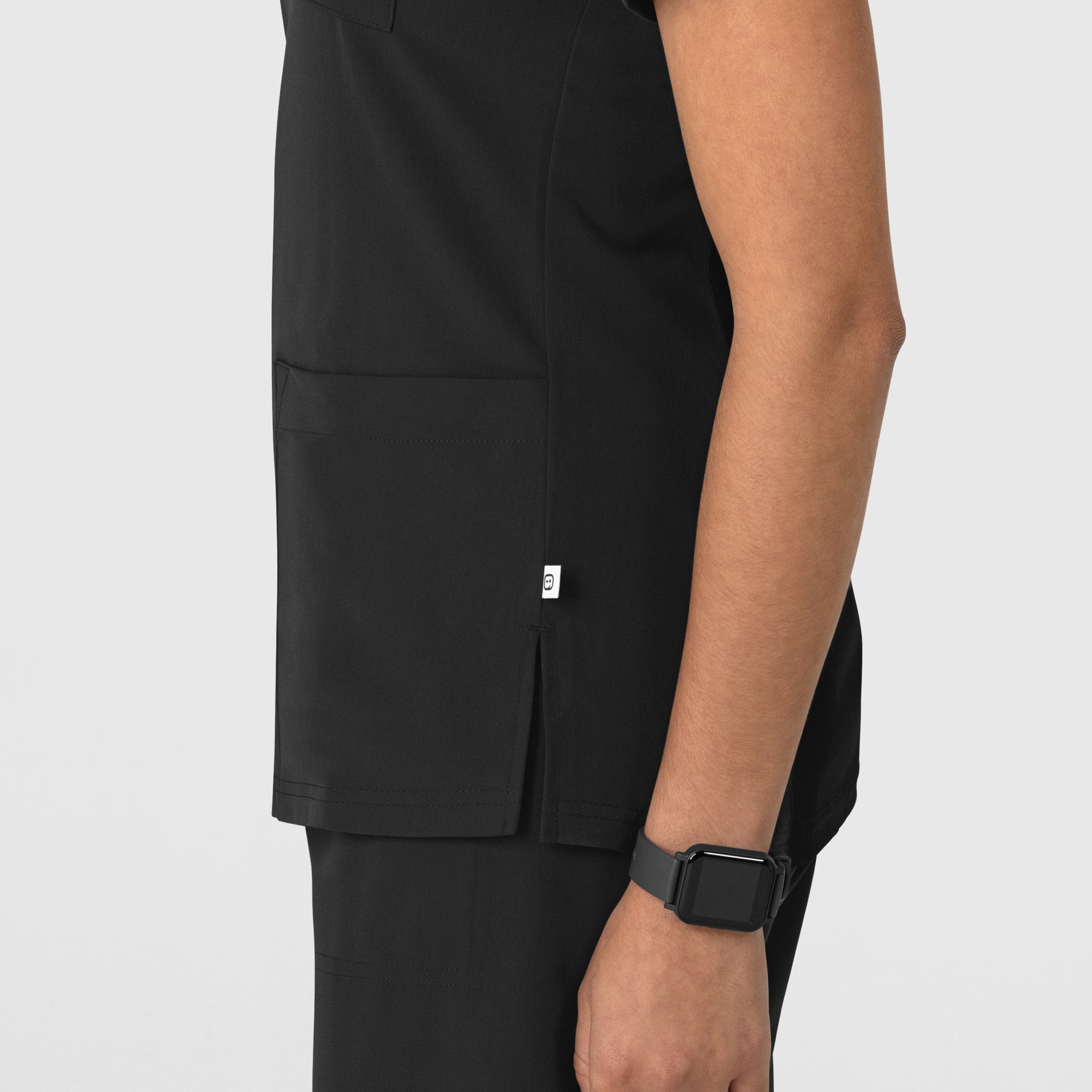 Nova Women's Flex-n-Reach V-Neck Scrub Top Black hemline detail