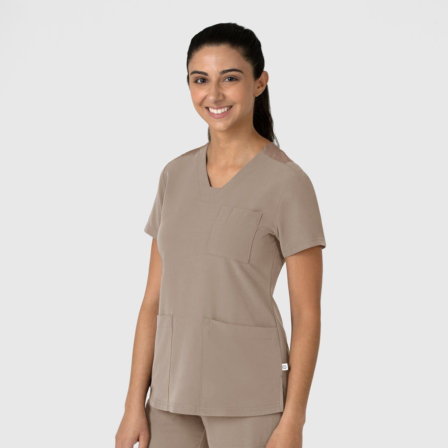 Nova Women's Flex-n-Reach V-Neck Scrub Top Haze side view