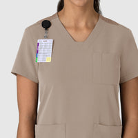 Nova Women's Flex-n-Reach V-Neck Scrub Top Haze front detail