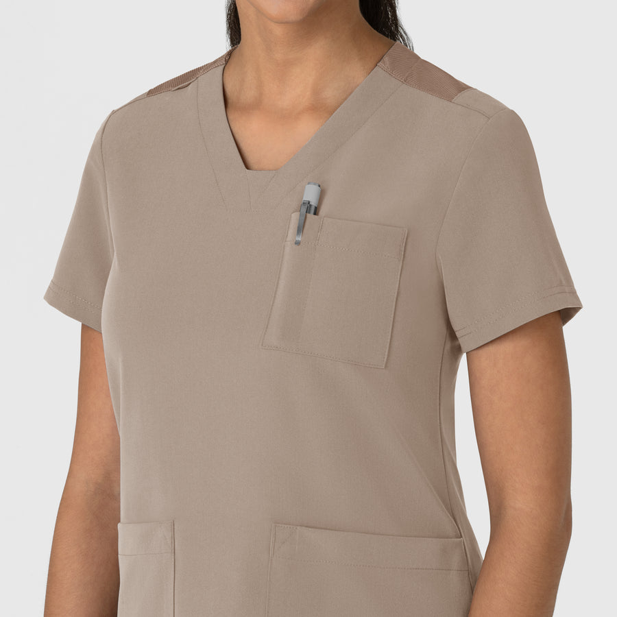 Nova Women's Flex-n-Reach V-Neck Scrub Top Haze side detail 1