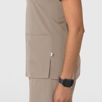 Nova Women's Flex-n-Reach V-Neck Scrub Top Haze hemline detail