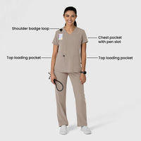 Nova Women's Flex-n-Reach V-Neck Scrub Top - Haze detail image