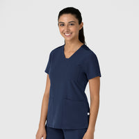 Nova Women's Flex-n-Reach V-Neck Scrub Top Navy side view