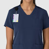 Nova Women's Flex-n-Reach V-Neck Scrub Top Navy front detail