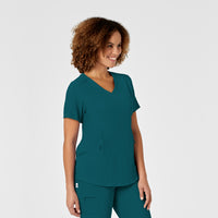 RENEW Women's V-Neck Scrub Top Caribbean Blue side view