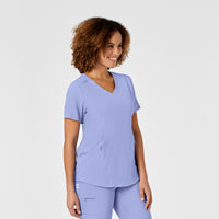 RENEW Women's V-Neck Scrub Top Ceil Blue side view