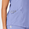 RENEW Women's V-Neck Scrub Top Ceil Blue hemline detail